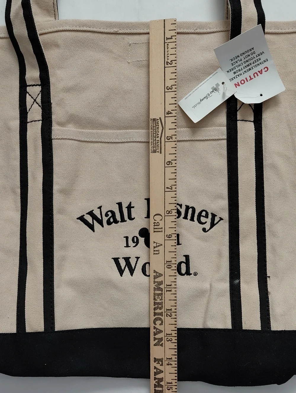 Disney Canvas Tote Bag - Beige and Black